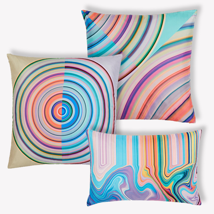 Color Wheel Light Silk Pillow Ana Romero Collection 