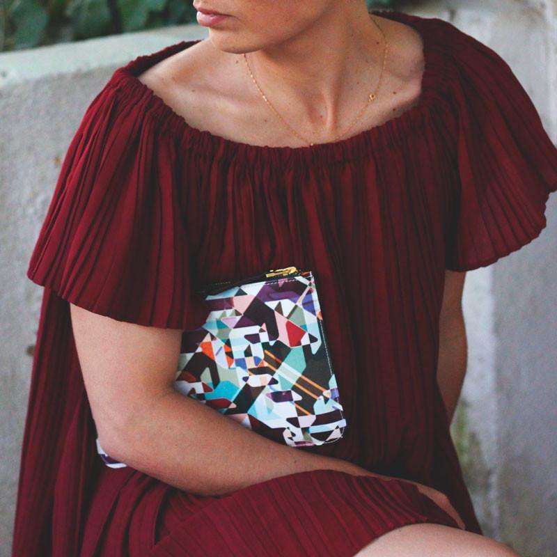 Kaleidoscope Leather Clutch Ana Romero Collection 