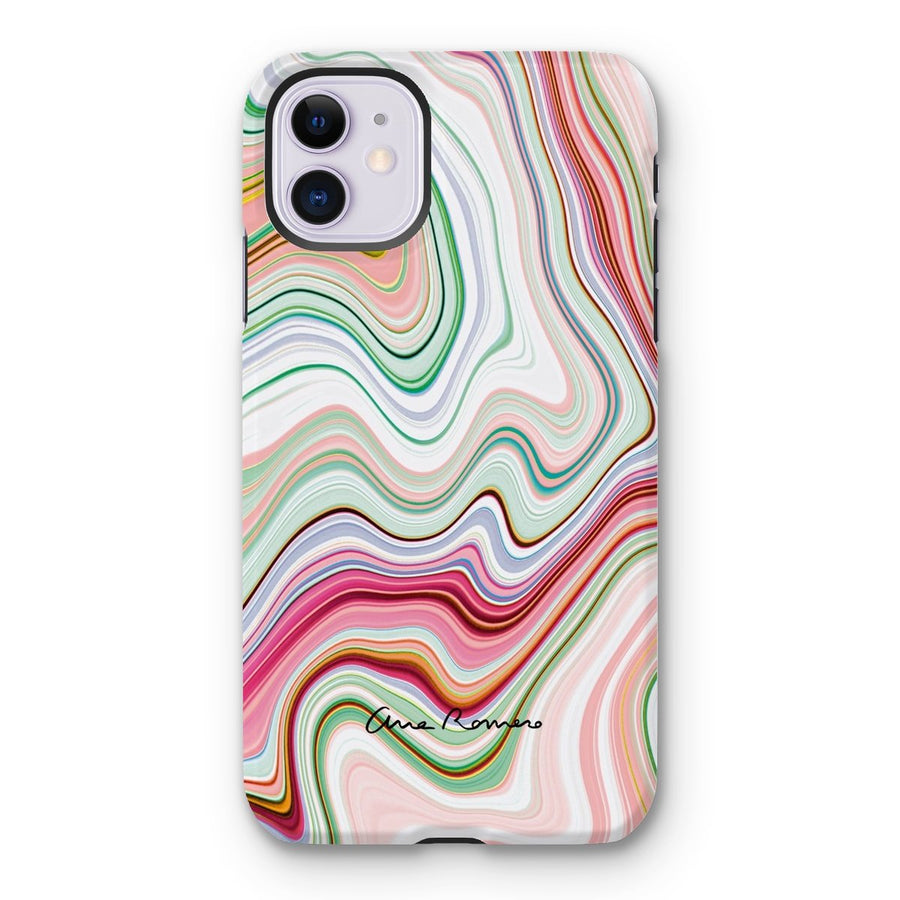 Bright Color Marble Tough Phone Case Ana Romero Collection iPhone 11 Gloss 