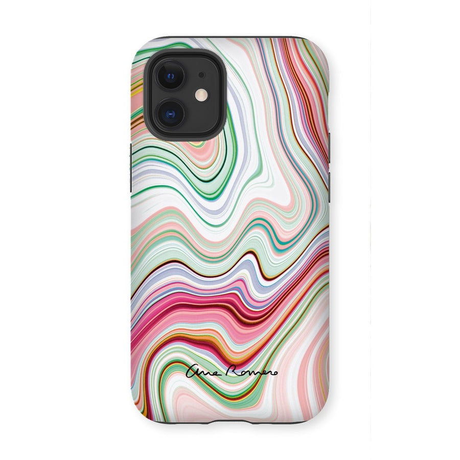 Bright Color Marble Tough Phone Case Ana Romero Collection iPhone 12 Mini Gloss 