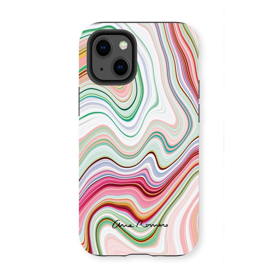 Bright Color Marble Tough Phone Case Ana Romero Collection iPhone 13 Mini Gloss 