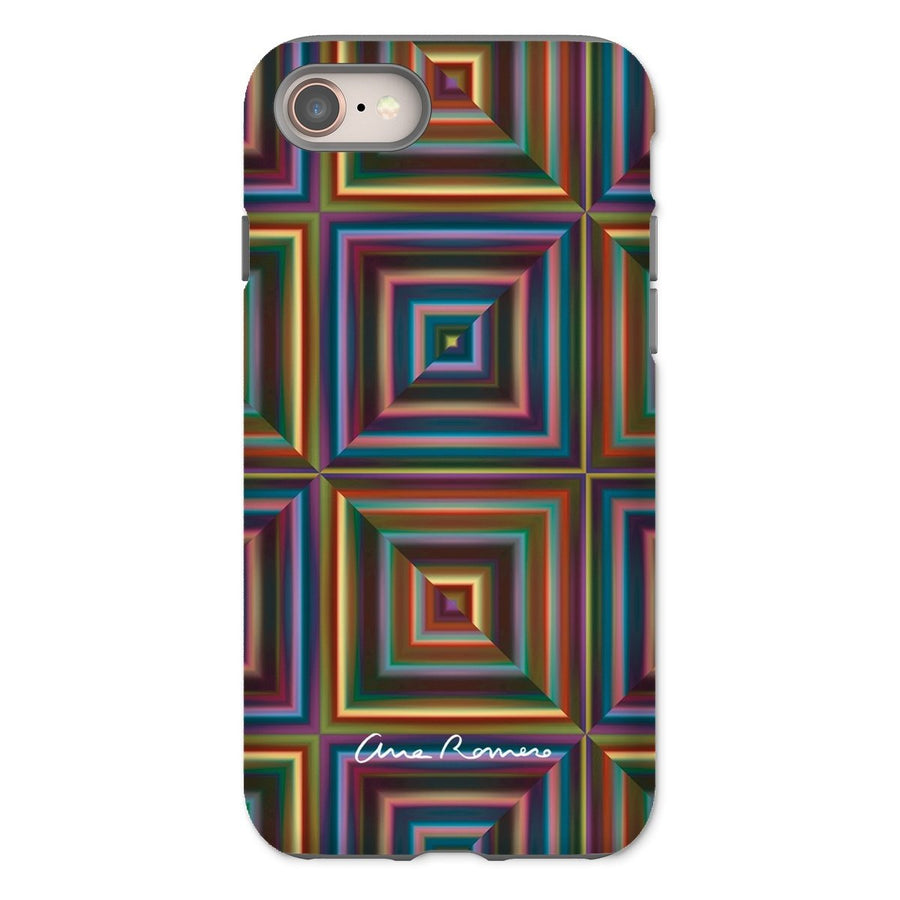 Optical Patchwork Tough iPhone Case Ana Romero Collection iPhone 8 Gloss 